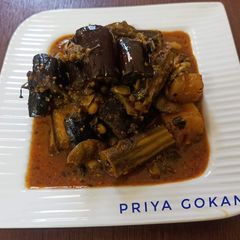 Stuffed Brinjal with aloo and drumsticks A picture of Stuffed Brinjal with aloo and drumsticks.