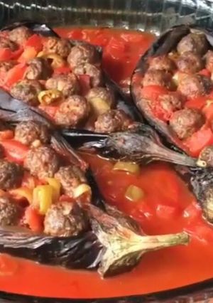 صورة لوصفة بيتنجان باللحمه بالفرن