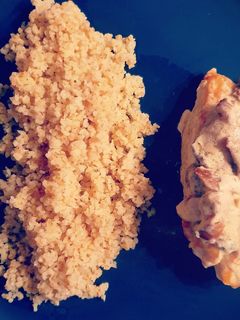 Une photo de Escalope de poulet sauce forestière & boulgour