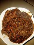 Bitter leaf soup with seseme seeds