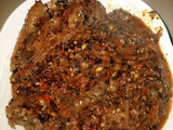 Bitter leaf soup with seseme seeds