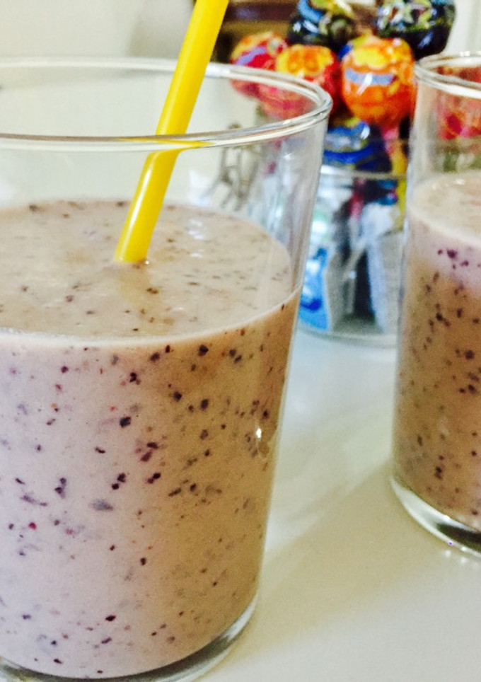 Una foto de Batido de arándanos azules con mascarpone