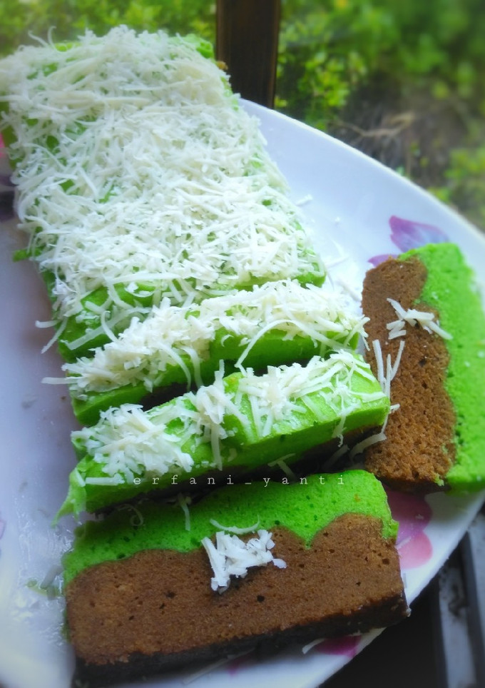 Foto resep Bolu cokelat pandan kukus