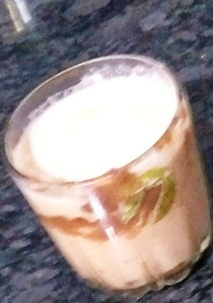 A picture of Chocolate flavor dahi lassi.