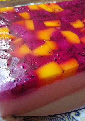 Foto resep Puding gangga (buah naga+mangga)