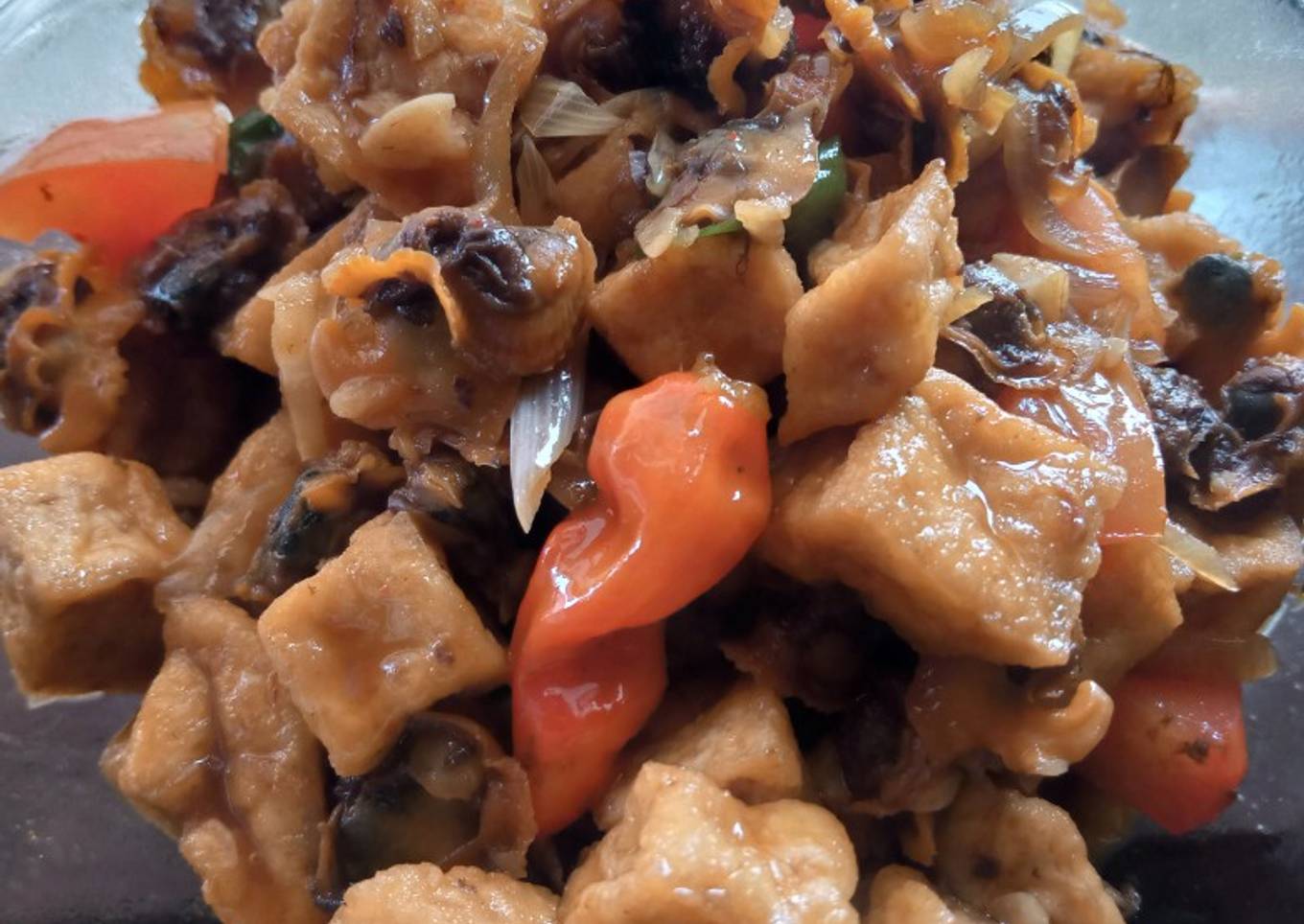 Kerang kupas tahu asam manis