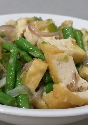 Foto resep Tumis kacang panjang + tahu