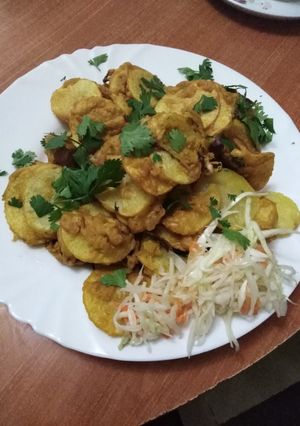 A picture of (Home made potatoe bhajia.
