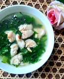 Canh cải thìa nấu chả cá