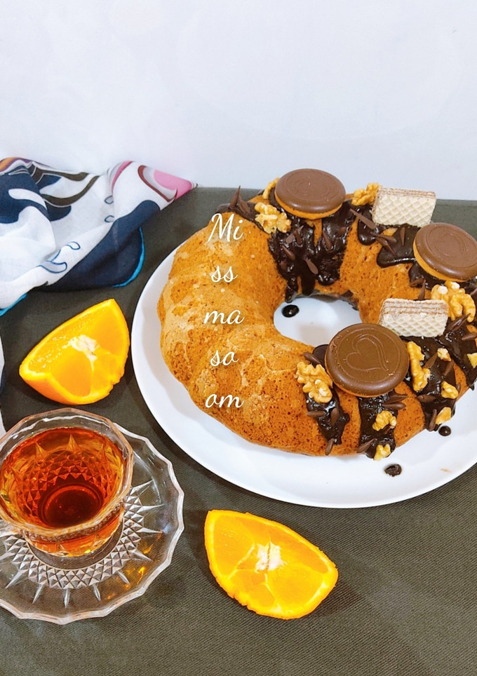 عکسی از دستور کیک دو رنگ خانگی