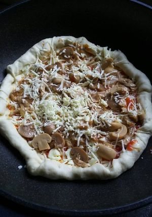 Foto resep Chicken mushroom pizza