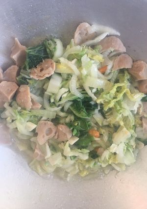 Foto resep Sawi putih bakso