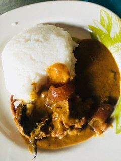 A picture of Rice food and beans soup.