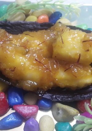A picture of Sweet Banana Curry In Chocolate Boat.