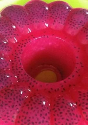 Foto resep Puding susu buah naga