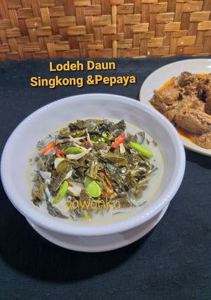 Foto resep 892.Lodeh Daun Singkong Pepaya