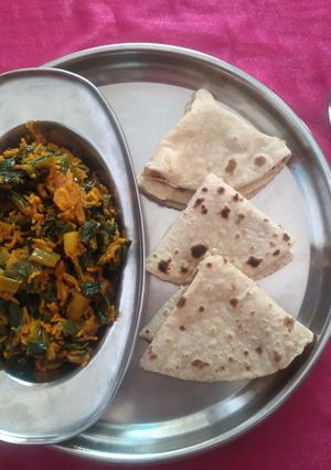 લીલી ડુંગળી અને સેવનું શાક(Spring onion with sev sabji recipe in gujarati) રેસીપી મુખ્ય ફોટો