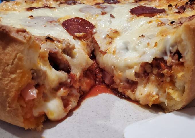 Recipe of Ultimate Double Crust Deep Dish Pizza