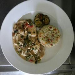 A picture of Vegetable Rice with Eggs.