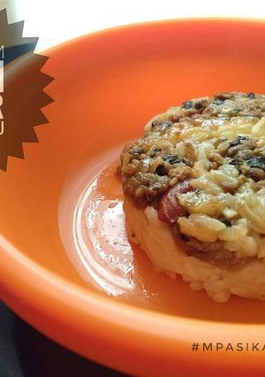 Foto resep MPASI 8+ Nasi Tim Ayam Jamur Kuah Kaldu