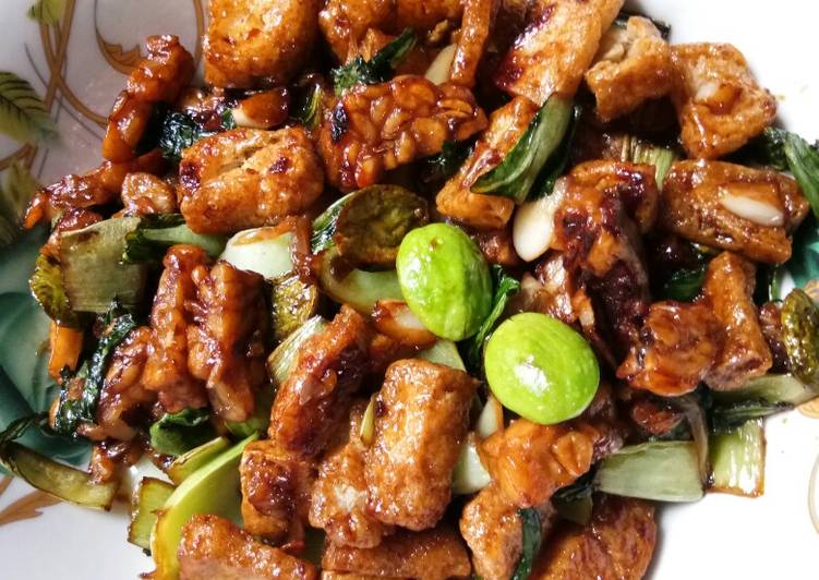 Cara Membuat saat makan malamTumis Sate Tape (Sawi, Pete,Tahu, Tempe)