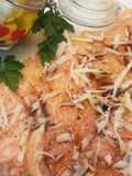 Marinado de salmón con queso aromatizado