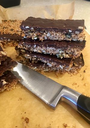 A picture of Low Carb Coconut Granola Bars.