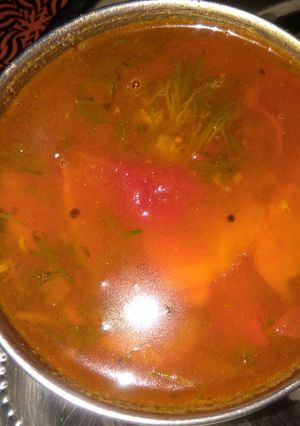 A picture of Tomato Coriander Soup.