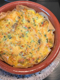 Una foto de Cestitas rellenas de tortilla de bacalao