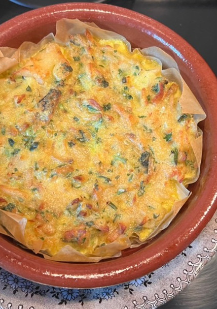 Una foto de Cestitas rellenas de tortilla de bacalao