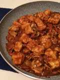 Pollo alle mandorle con salsa di soia e funghi