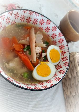 Foto resep Sup Ayam Sereh Jahe ala Mbak Elia