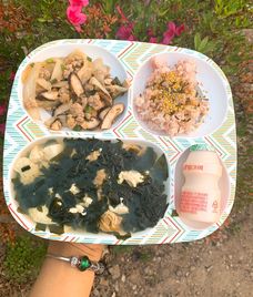 canh nấm đậu hủ non