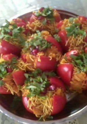 A picture of Stuffed tomatoes.