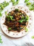 Pui shak ar baigun bodi/malabar spinach brinjal dumpling