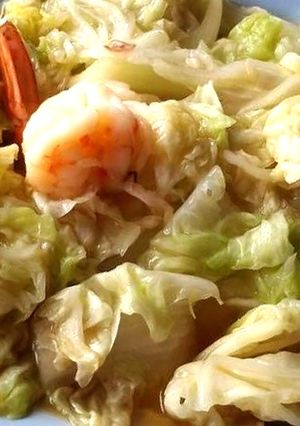 รูปของ ผัดกะหล่ำปลีกุ้ง