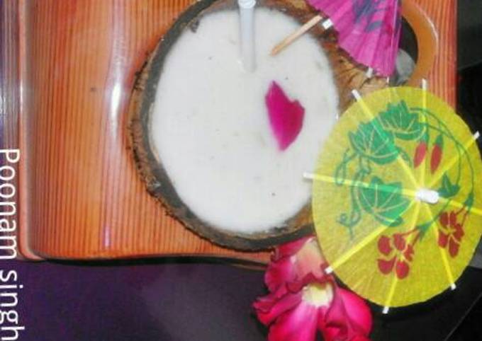 Gulkandi milkshake with coconut milk