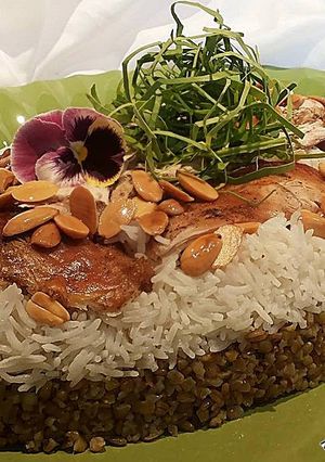 صورة لوصفة فـــــــريكـــــة وأرز بالـــدجـــاج