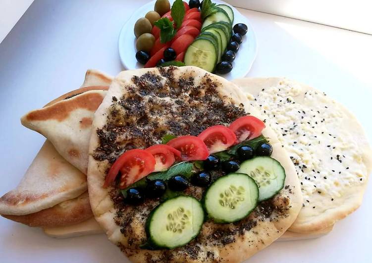 Step-by-Step Guide to Prepare Super Quick Homemade Lebanese_flat_bread_with_cheese_or_zaatar #Manoushe