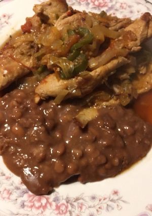 Una foto de Bisteck de puerco a la mexicana