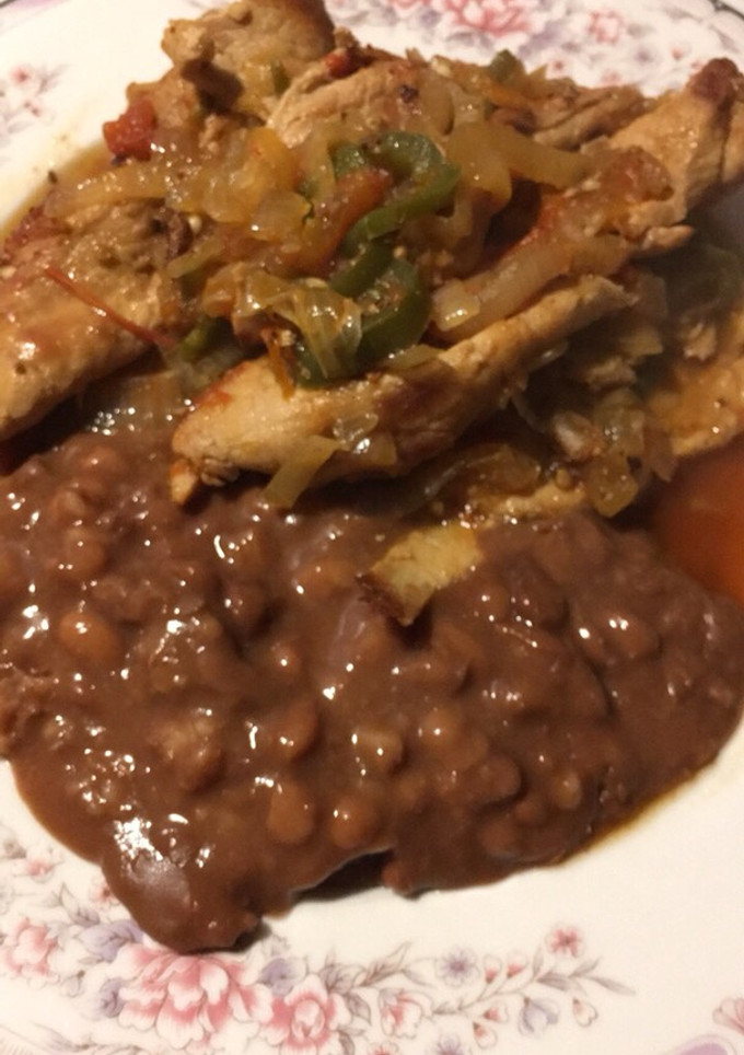 Una foto de Bisteck de puerco a la mexicana