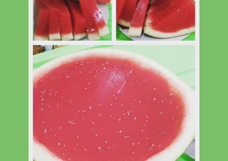 Langkah Mudah untuk Membuat Puding semangka chiaseeds, Enak