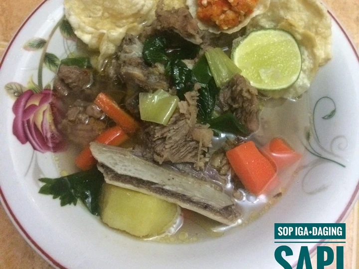 Langkah Gampang Menyiapkan Resep Sop Iga+daging sapi (tanpa minyak) Anti Ribet, Mantap Sekali