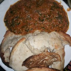 Gurasa da miyar taushe😋 A picture of Gurasa da miyar taushe😋.