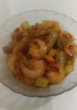 Foto resep Trio kus (Kentang,udang,sosis) Pedas Manis