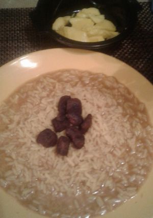 A picture of Meatless Beef Tips & Rice With Mango.