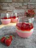 Puding Stroberi Vla Santan Saus Stroberi