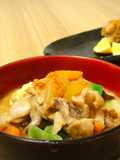 Tonjiru : A miso based pork soup filled with vegetables