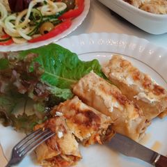 Chicken fajita savory pancake A picture of Chicken fajita savory pancake.