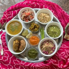 A picture of Mix Flour Masala Daal Baati with Tricolor Churma 3 Flavors in 1 Recipe (Rajasthani Special).
